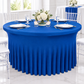 Wavy Spandex Table Cover 5ft Round - Royal Blue.