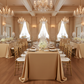Wedding Gold Antique Lamour Satin 90x156 Rectangular Oblong Tablecloth 