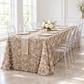 Wedding Rosette Satin 90"x156" rectangular Tablecloth - Champagne.