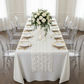 Wedding Rosette Satin Table Runner - White.
