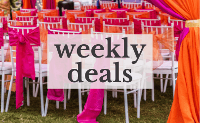 Catch the weekly deals at CV Linens! Shop for cheap wholesale tablecloths and party supplies!