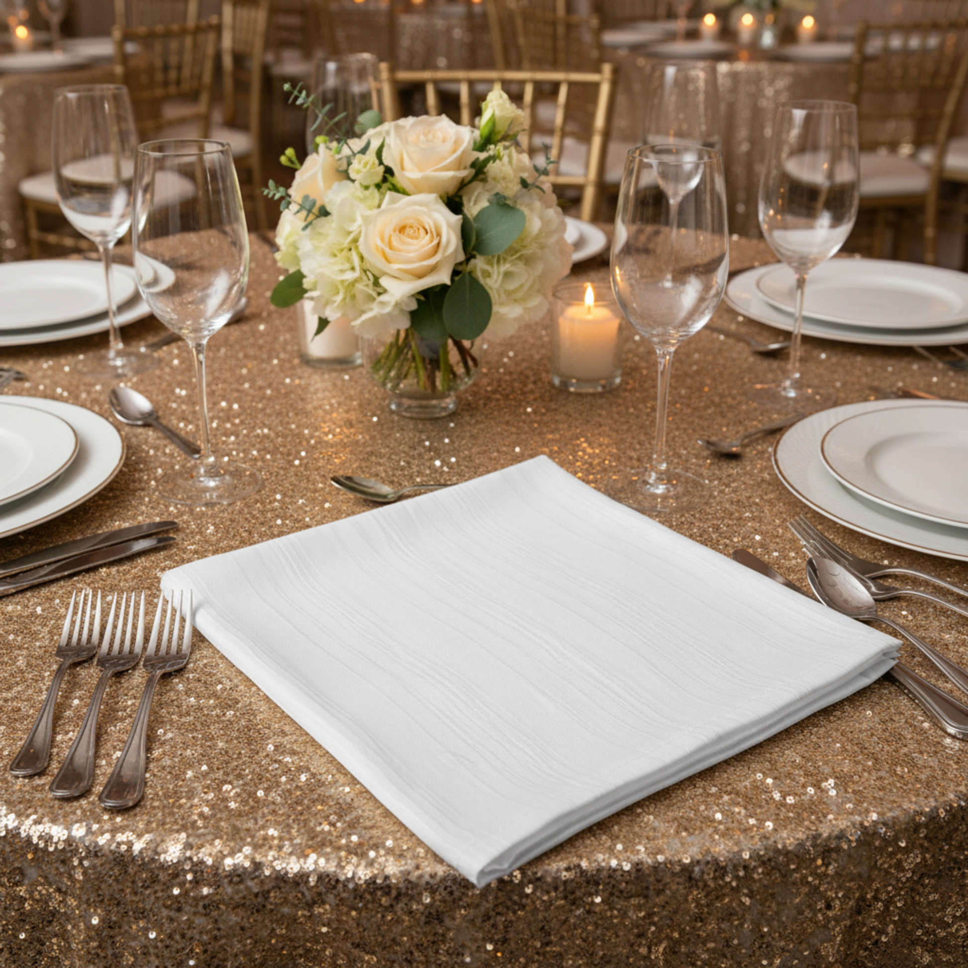 White Crinkle Taffeta Napkin 