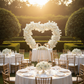 White Floral 3D Heart Backdrop – Outdoor