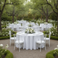 White Pintuck 120 Round Tablecloth Outdoor Wedding Reception