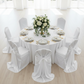 White Satin Chair Cover - Bright Bird's Eye View