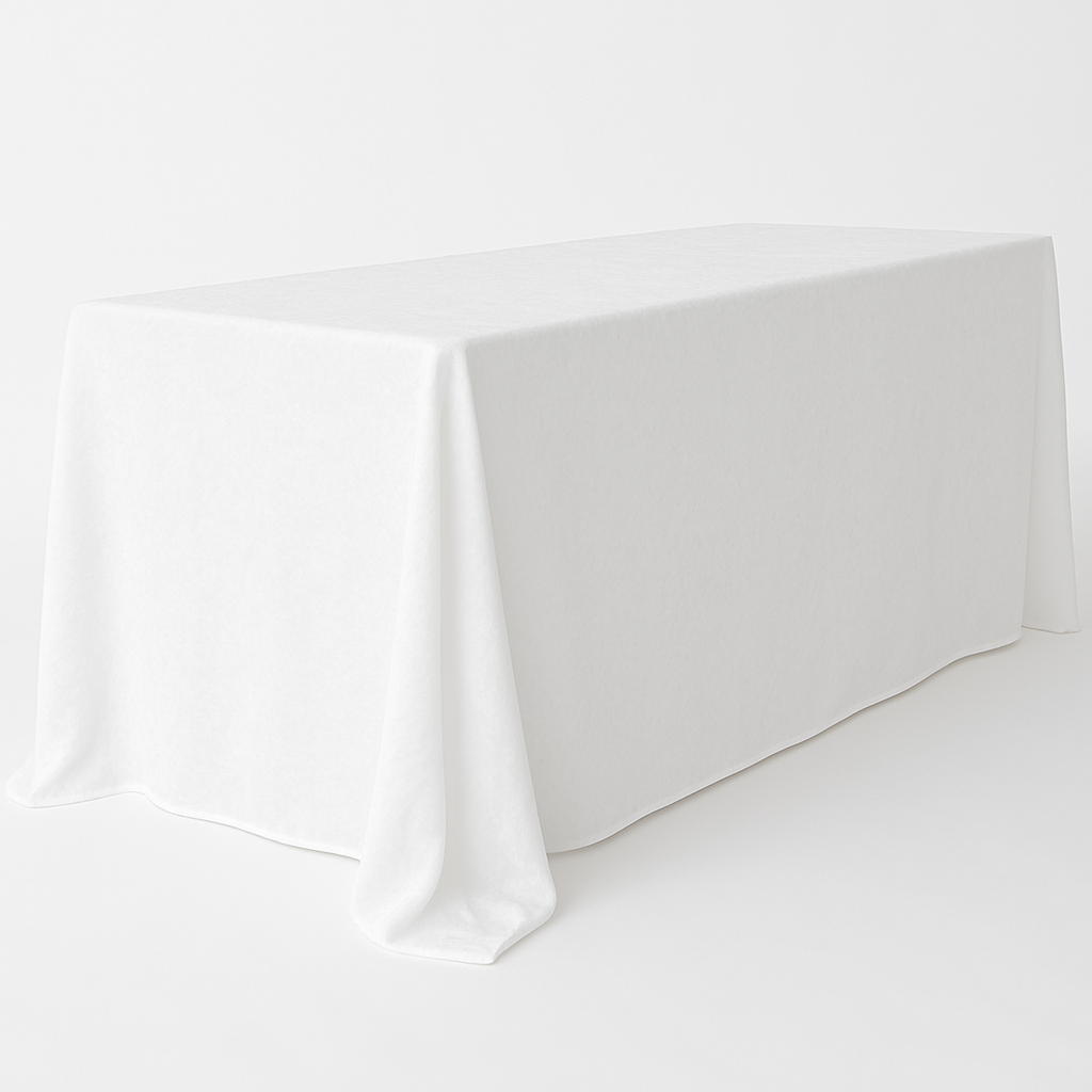 Velvet King 108"x156" Rectangular Tablecloth - White - CV Linens