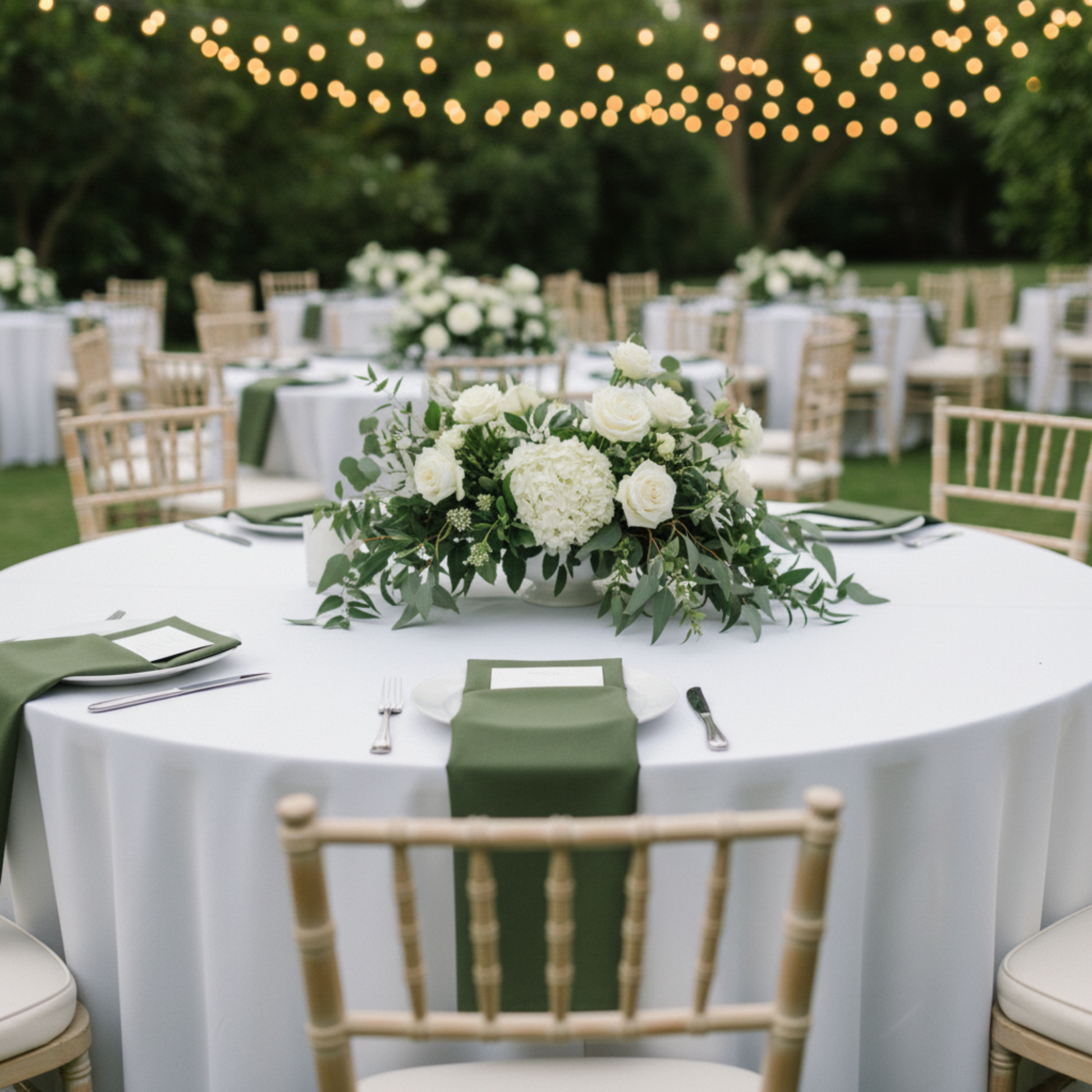 Willow Green Premium Polyester Napkin – Outdoor Wedding 