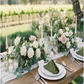 Willow green satin napkin outdoor wedding reception lifestyle