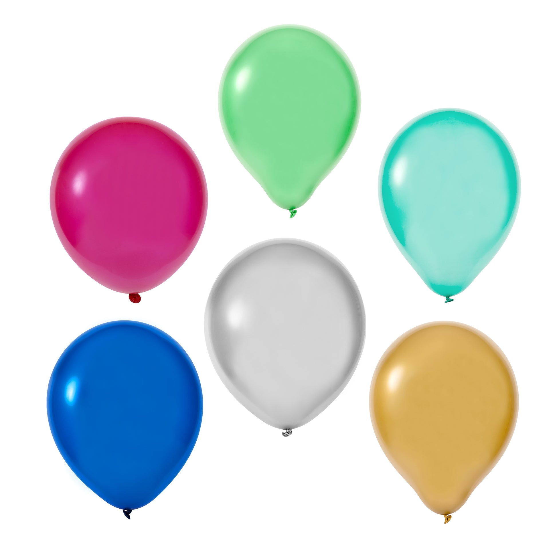 12" Latex Balloons | Assorted Metallic Chrome | 50 pcs - CV Linens