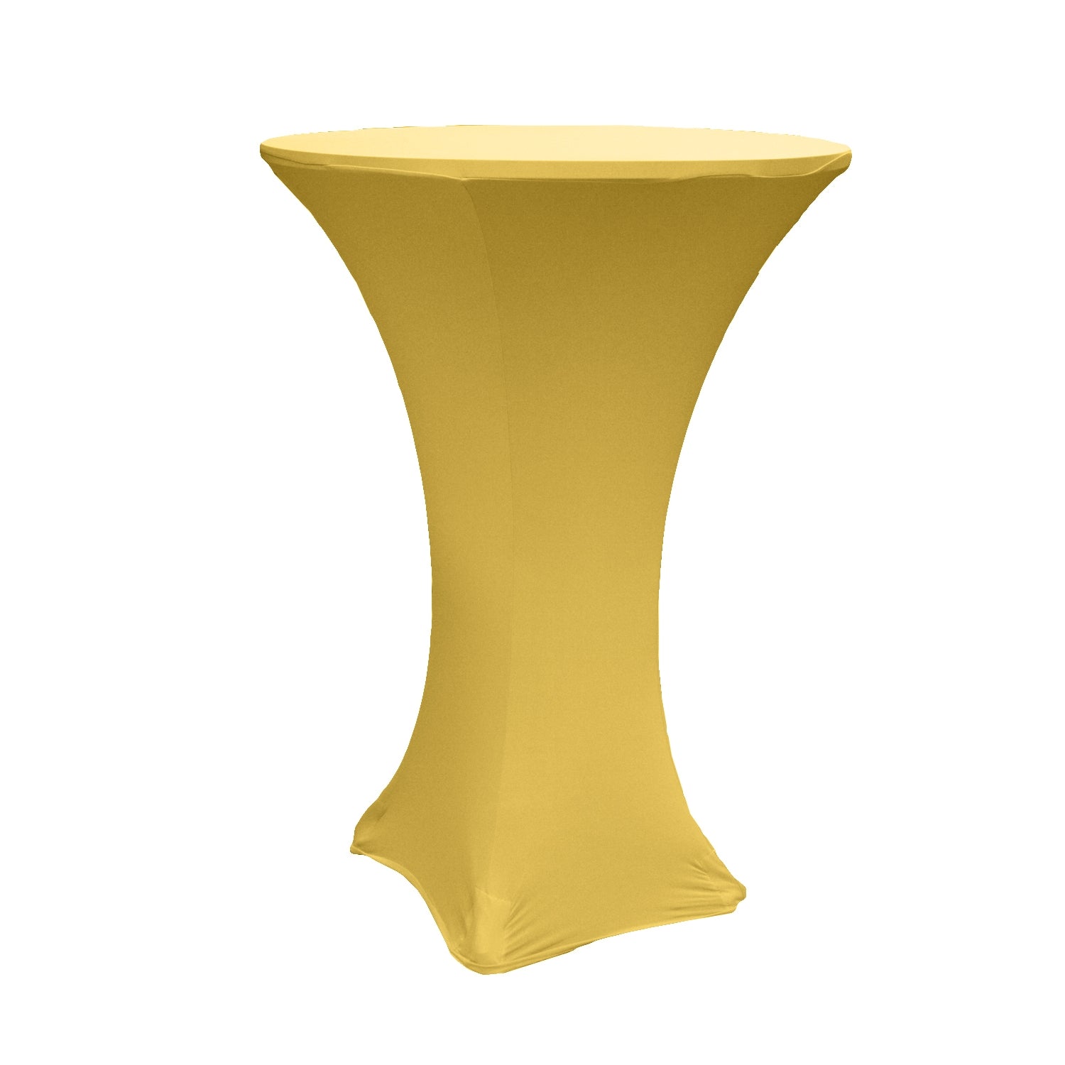 Spandex Cocktail Table Cover 30" Round - Gold - CV Linens