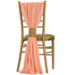 5pcs Pack of Chiffon Chair Sashes/Ties - Coral - CV Linens