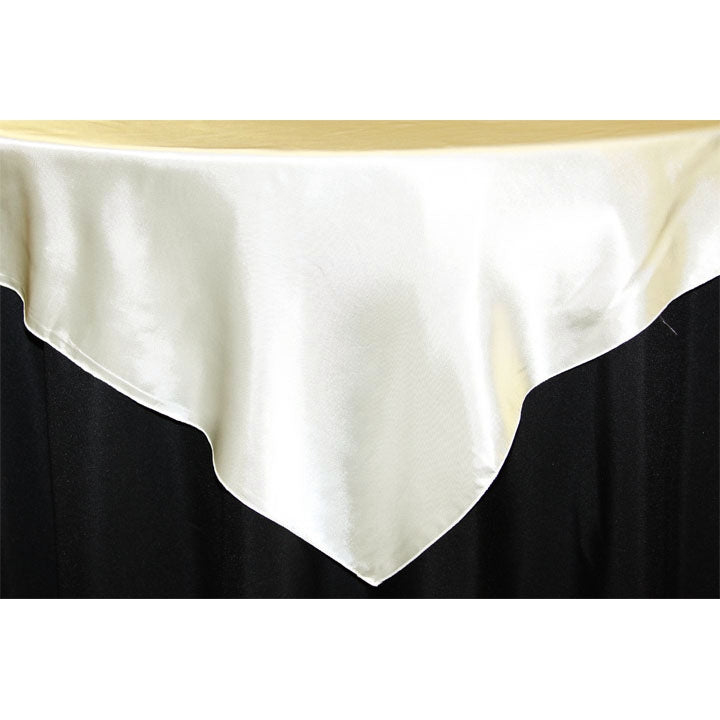 Ivory Overlay Rectangular Table Ivory Square 54” Satin Table Overlay– CV Linens