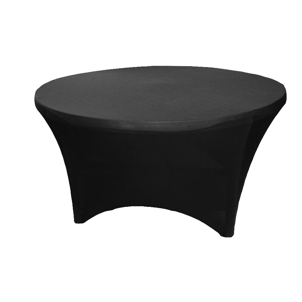 5FT Round Spandex Table Cover - Black - CV Linens