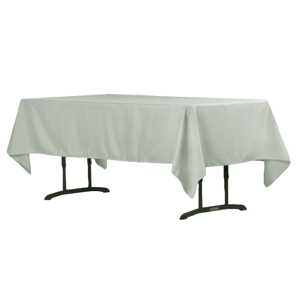 60"x102" Rectangular Polyester Tablecloth - Gray/Silver - CV Linens