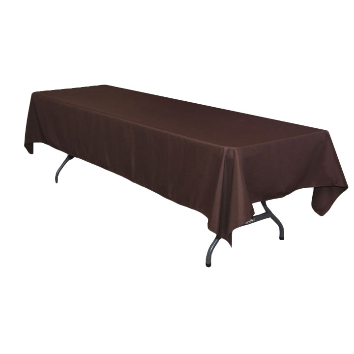 Rectangular Polyester Tablecloth 60"x126" - Chocolate Brown - CV Linens
