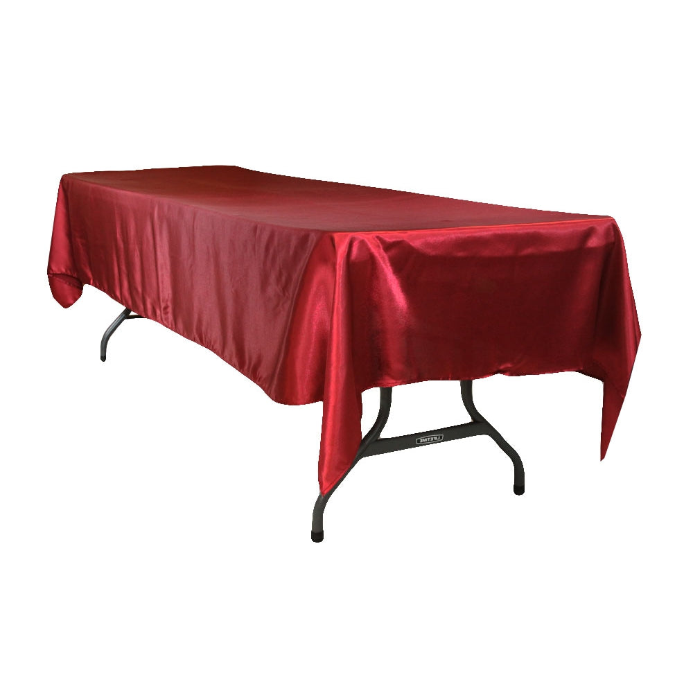 Satin Rectangular 60"x120" Tablecloth - Burgundy - CV Linens