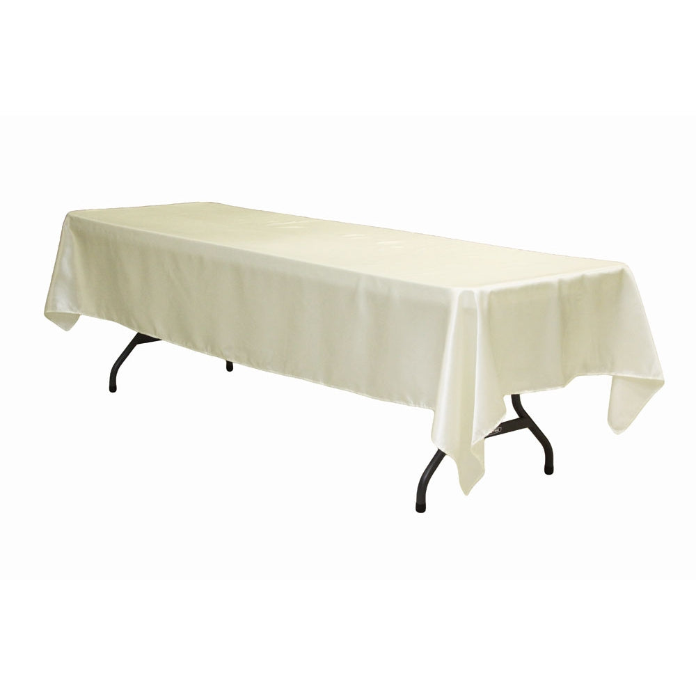 Satin Rectangular 60"x120" Tablecloth - Ivory - CV Linens