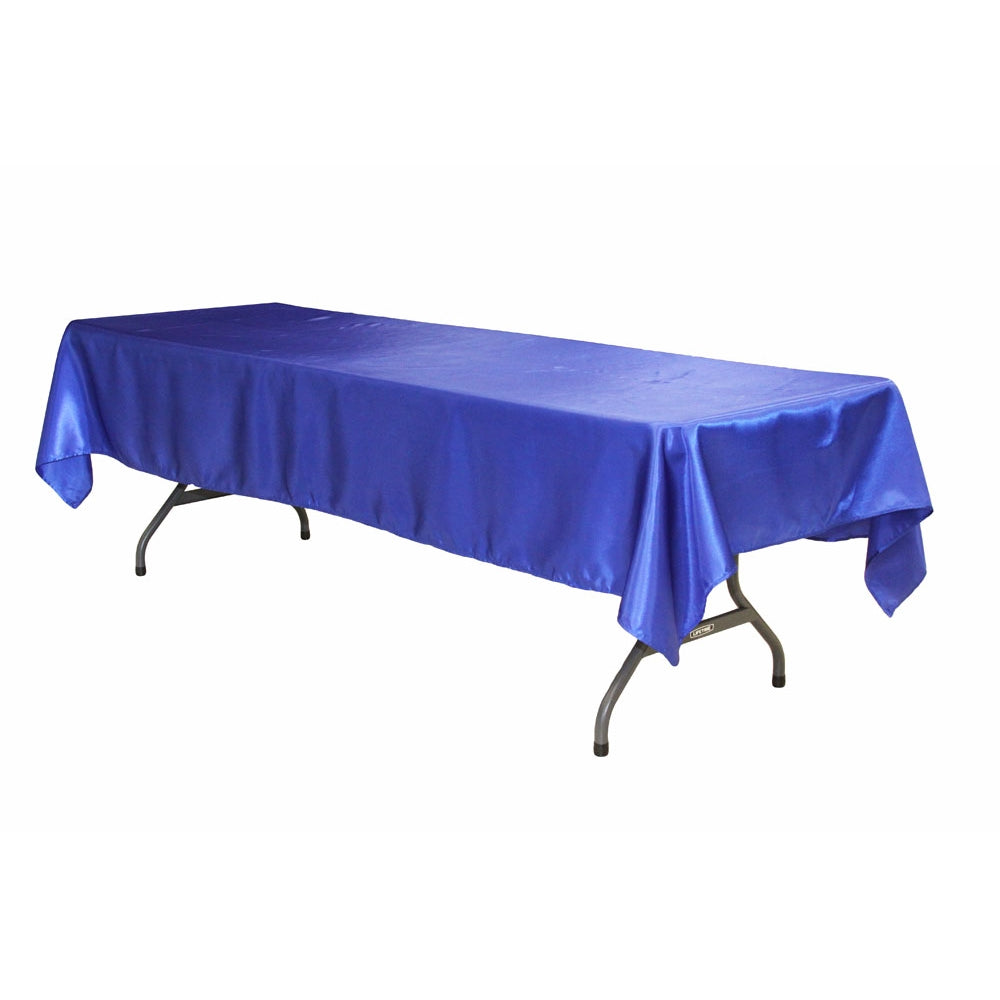 Satin Rectangular 60"x120" Tablecloth - Royal Blue - CV Linens