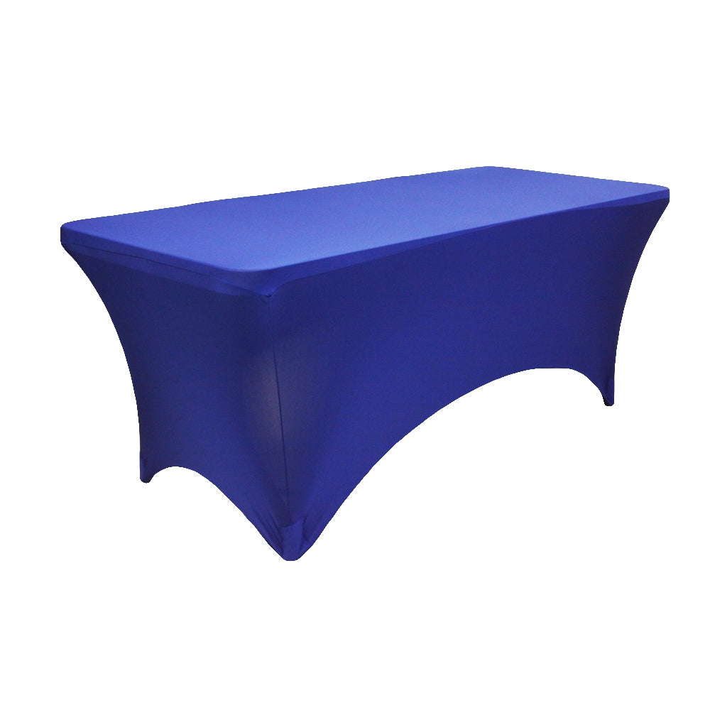 Rectangular 6 FT Spandex Table Cover - Royal Blue - CV Linens