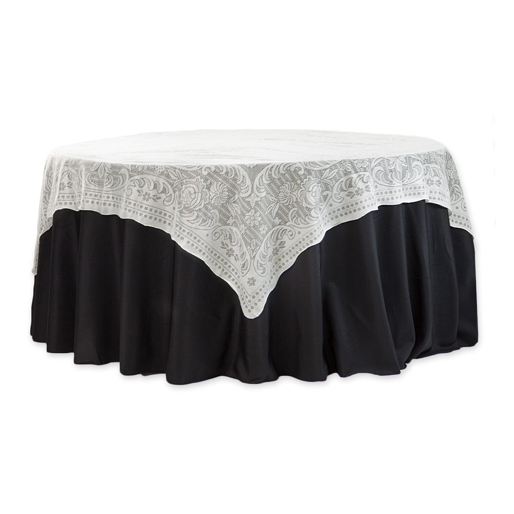 72" Square Quaker Lace Table Overlay Topper - Ivory | tablecloth |