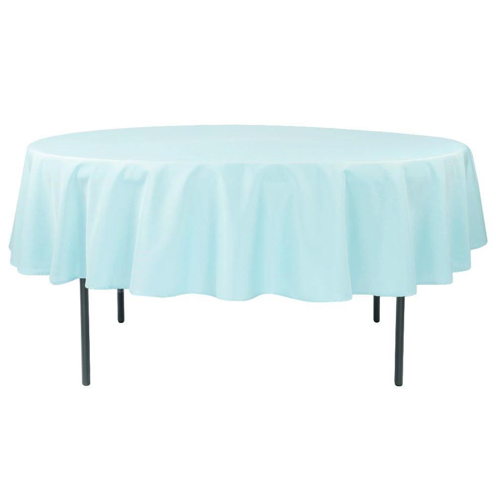 Polyester 90" Round Tablecloth - Baby Blue - CV Linens