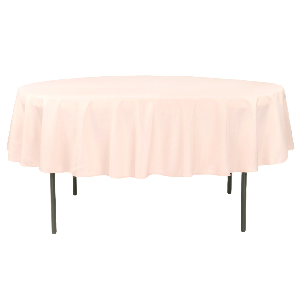 Polyester 90" Round Tablecloth - Blush - CV Linens
