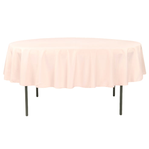 90 Round Blush Pink Polyester Tablecloth