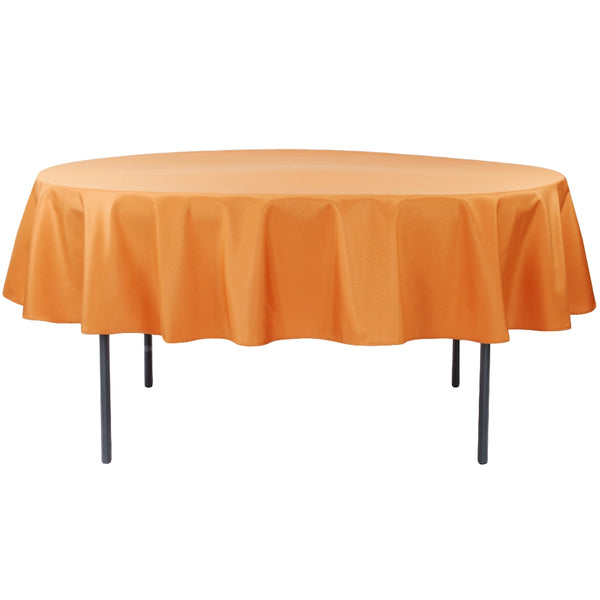 90 Round Burnt Orange Polyester Tablecloth