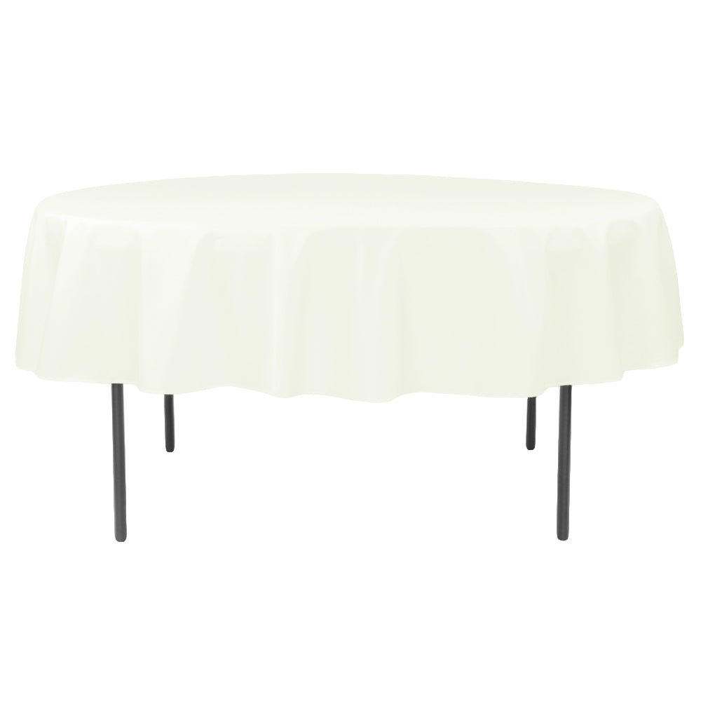 Polyester 90" Round Tablecloth - Light Ivory/Off White - CV Linens