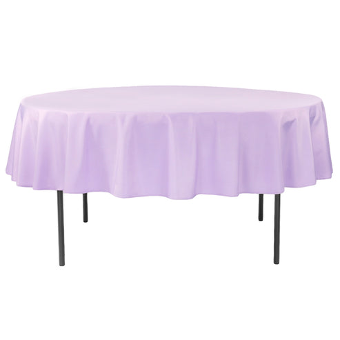 90 Round Lavender Polyester Tablecloth