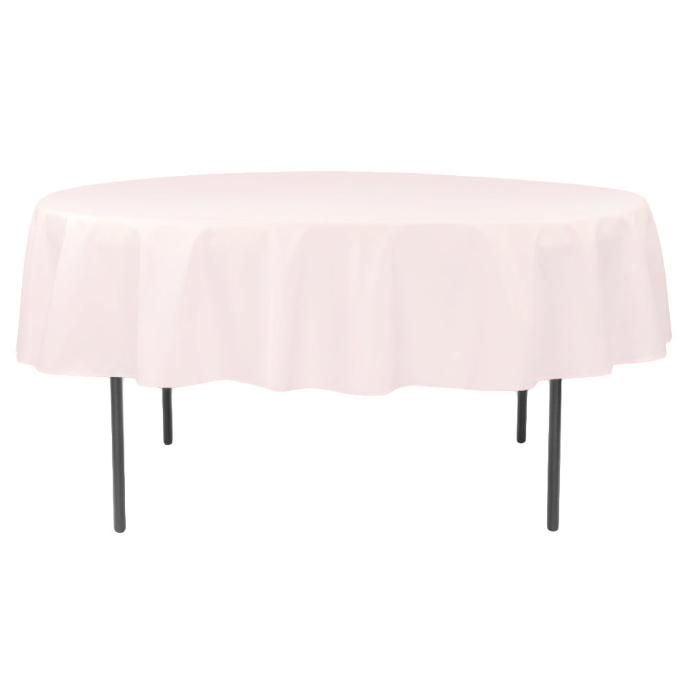 Polyester 90" Round Tablecloth - Pastel Pink - CV Linens