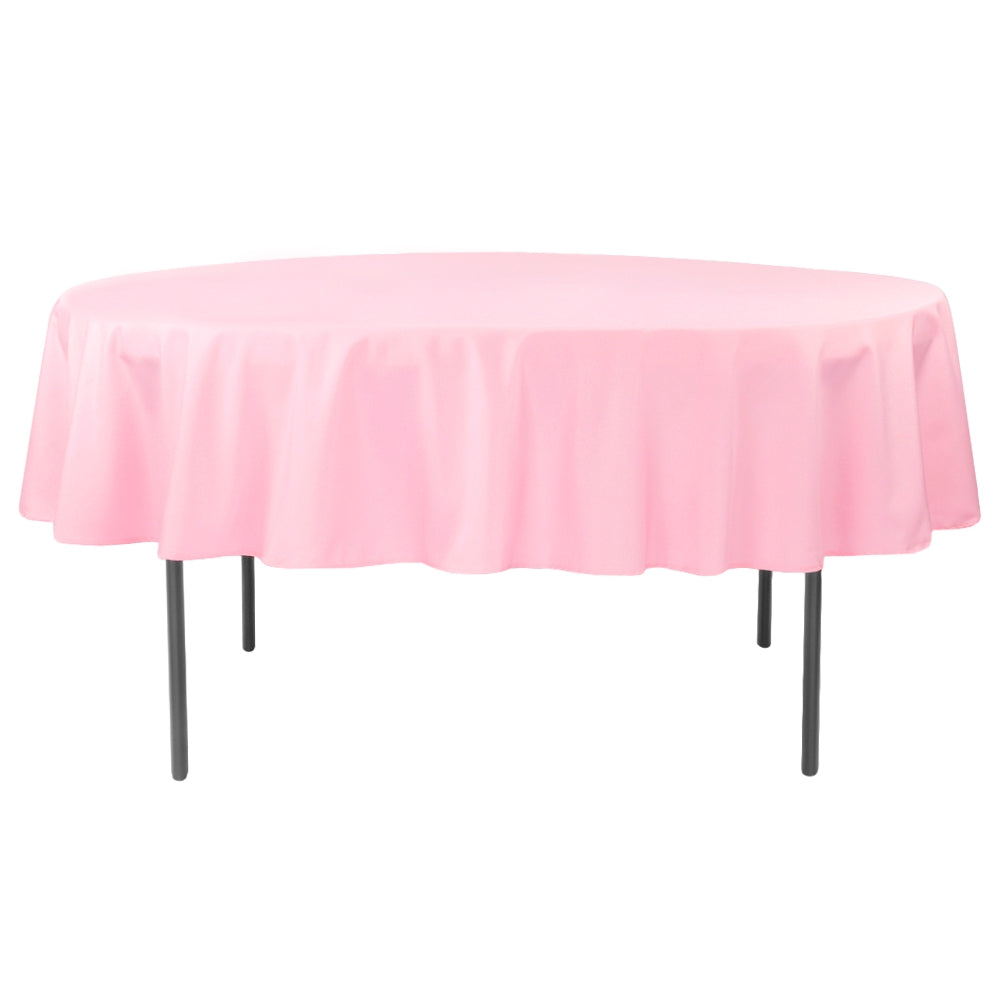 Polyester 90" Round Tablecloth - Pink - CV Linens