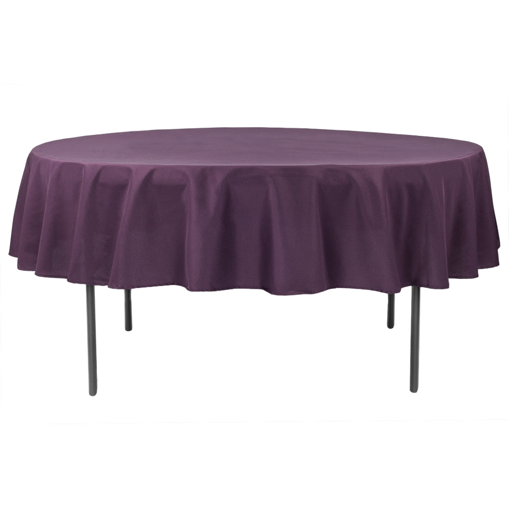 Polyester 90" Round Tablecloth - Eggplant/Plum - CV Linens