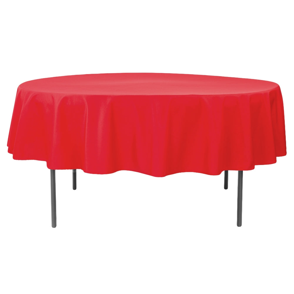 Polyester 90" Round Tablecloth - Red - CV Linens