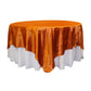 Square 90"x90" Satin Table Overlay - Burnt Orange - CV Linens