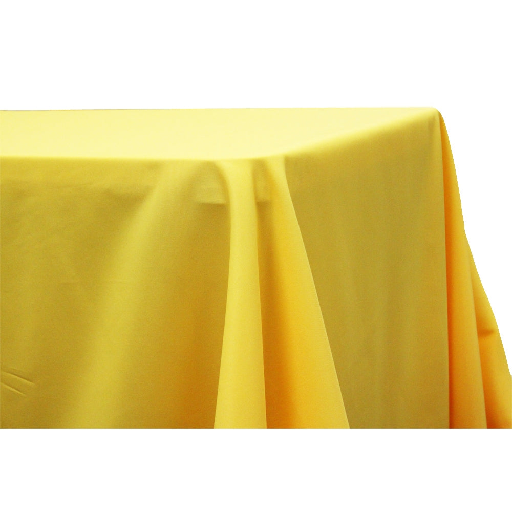 Economy Polyester Tablecloth 90"x132" Oblong Rectangular - Canary Yellow - CV Linens
