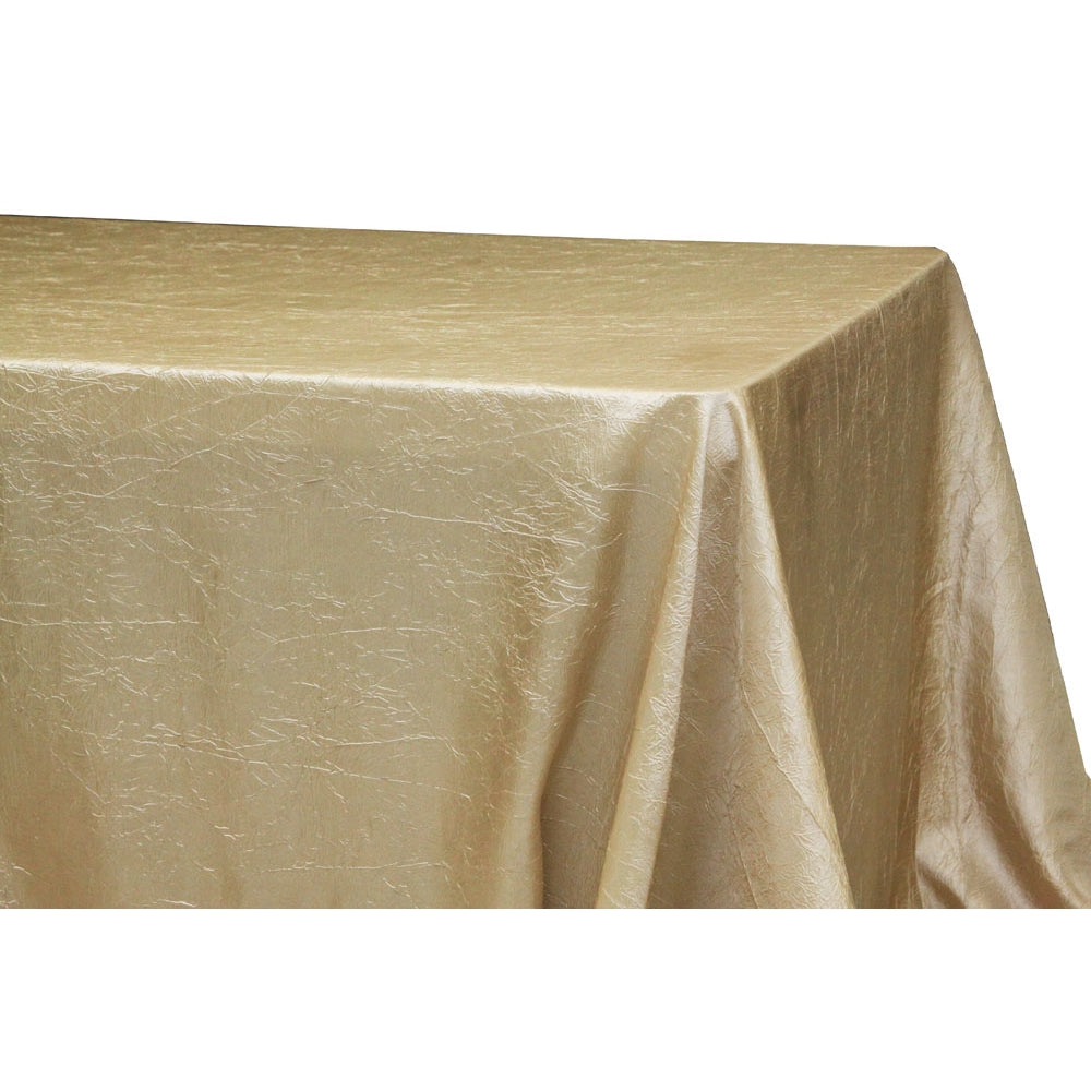 Crushed Taffeta 90"x132" Rectangular Tablecloth - Champagne - CV Linens