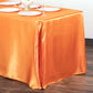 90"x156" Rectangular Satin Tablecloth - Burnt Orange detail