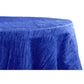 Accordion Crinkle Taffeta 132" Round Tablecloth - Royal Blue - CV Linens