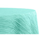 Accordion Crinkle Taffeta 132" Round Tablecloth - Turquoise - CV Linens