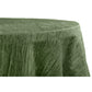Accordion Crinkle Taffeta 132" Round Tablecloth - Willow Green - CV Linens