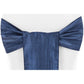 Accordion Crinkle Taffeta Chair Sash - Navy Blue - CV Linens