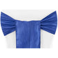 Accordion Crinkle Taffeta Chair Sash - Royal Blue - CV Linens