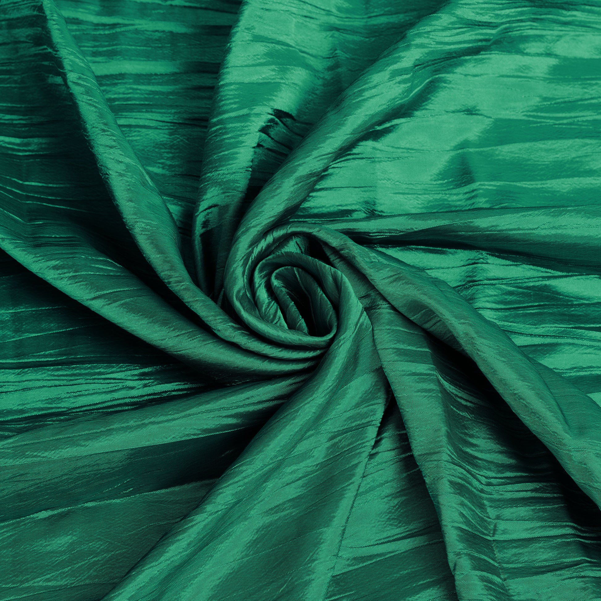 Accordion Crinkle Taffeta 10 yards x 54" Fabric Roll Bolt - Emerald Green - CV Linens