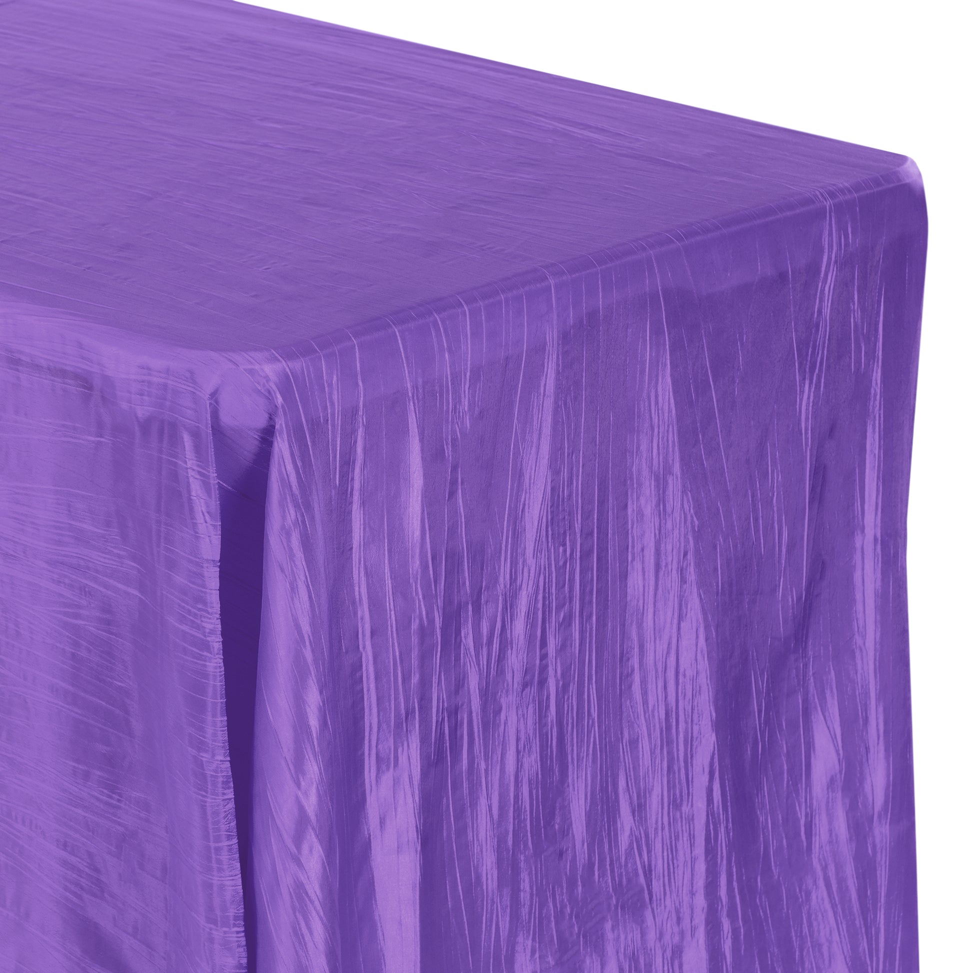 Accordion Crinkle Taffeta 90"x132" Rectangular Tablecloth - Purple - CV Linens
