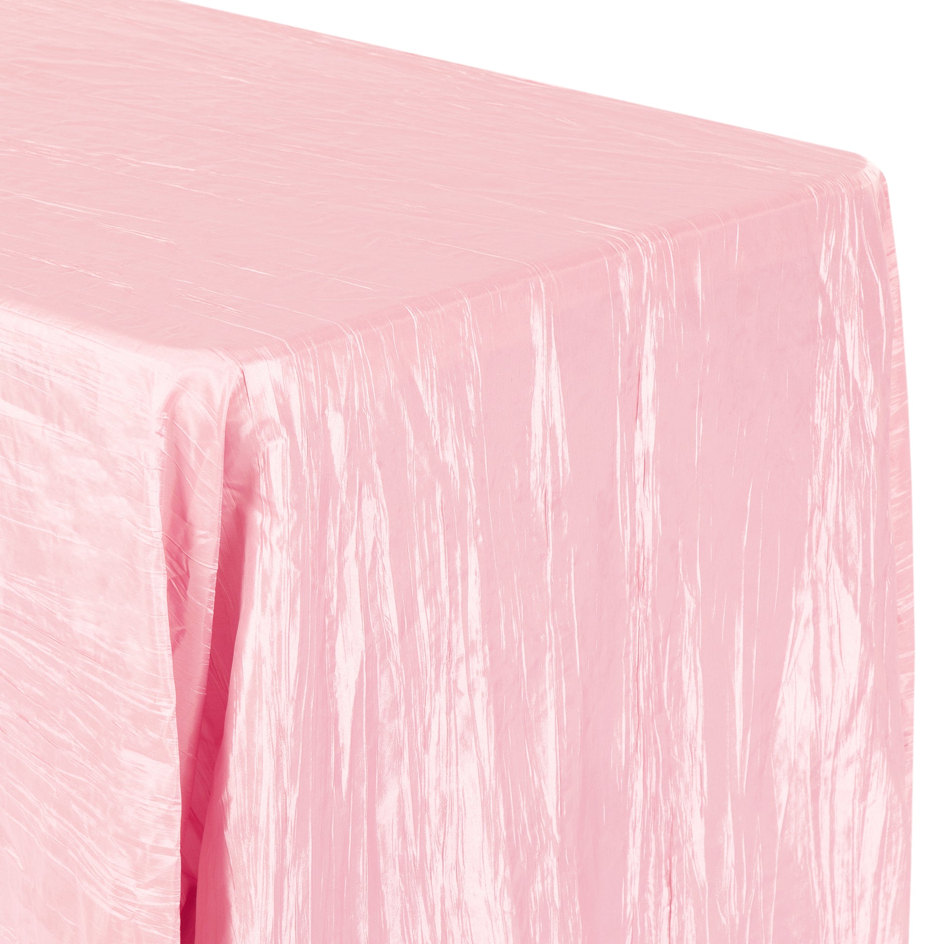 Accordion Crinkle Taffeta 90"x156" Rectangular Tablecloth - Pink - CV Linens