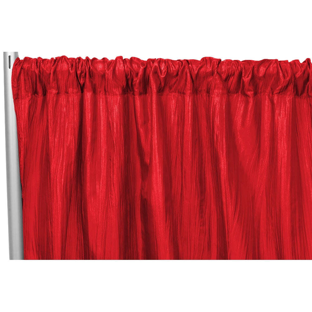 Accordion Crinkle Taffeta 10ft H x 54" W Drape/Backdrop Panel - Red - CV Linens