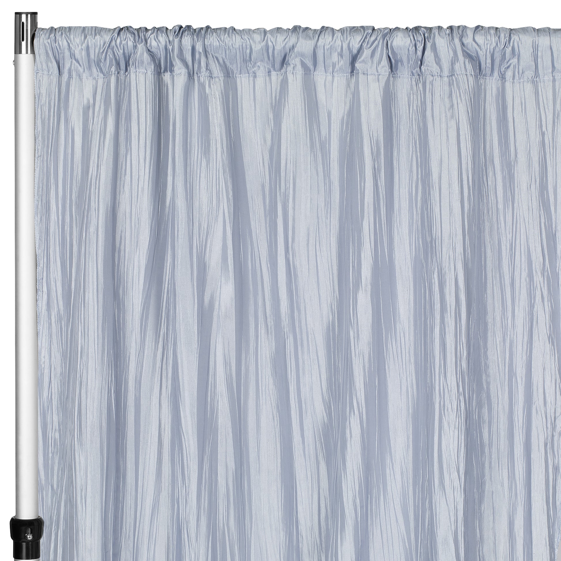 Accordion Crinkle Taffeta 10ft H x 54" W Drape/Backdrop Panel - Dusty Blue - CV Linens