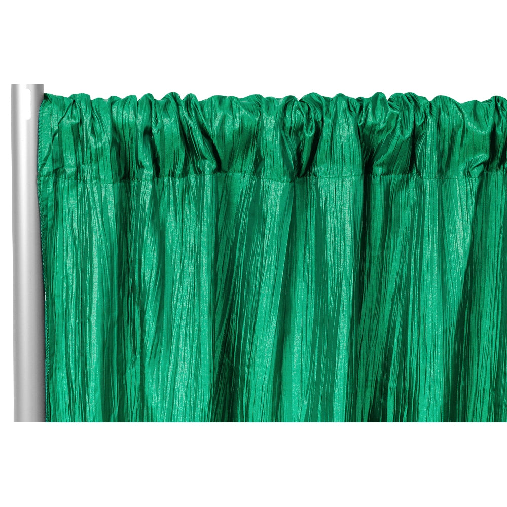 Accordion Crinkle Taffeta 10ft H x 54" W Drape/Backdrop Panel - Emerald Green - CV Linens