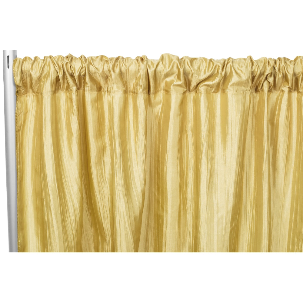 Accordion Crinkle Taffeta 10ft H x 54" W Drape/Backdrop Panel - Gold - CV Linens